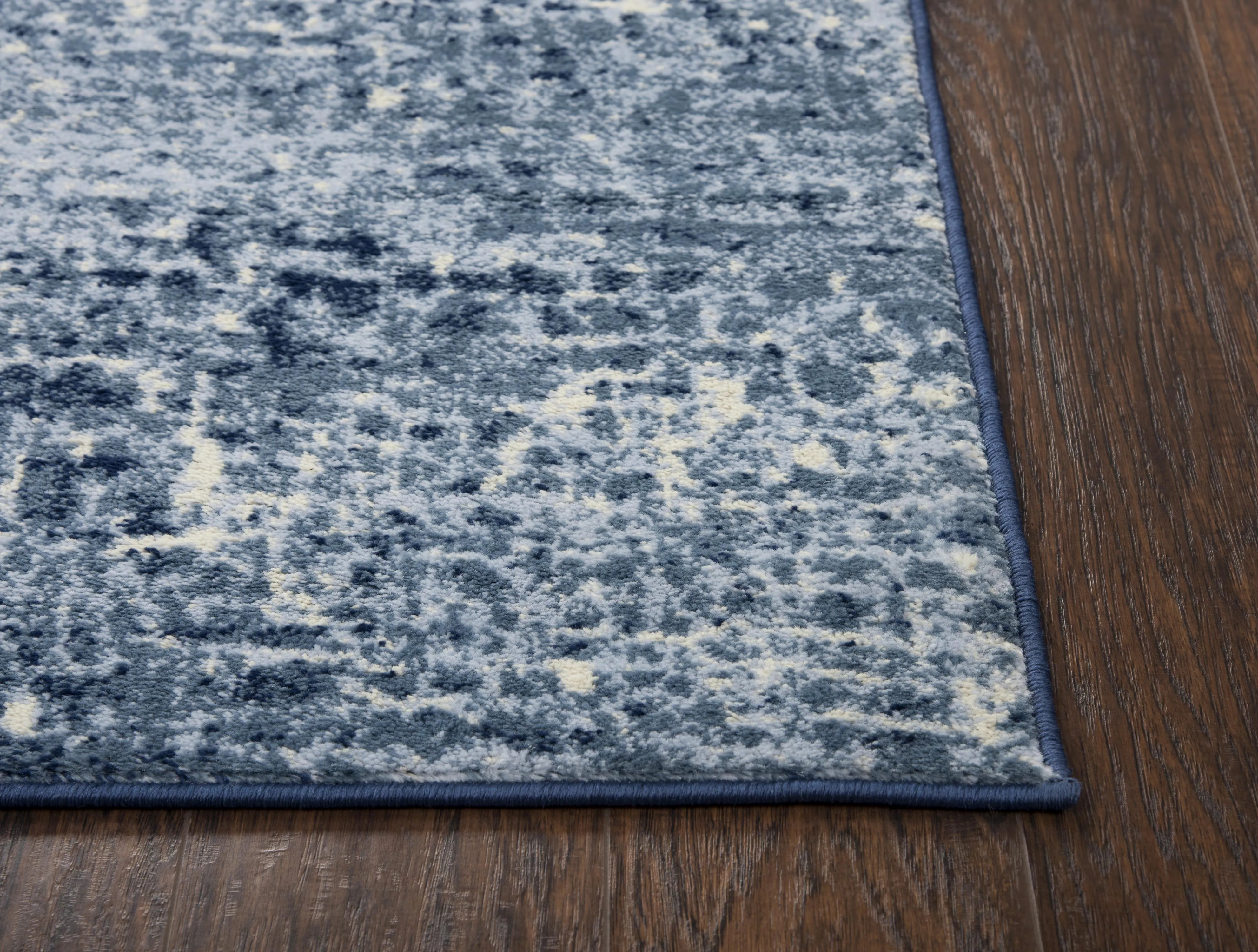 Encore Blue Abstract Polypropylene 8' x 10' Rectangle Rug