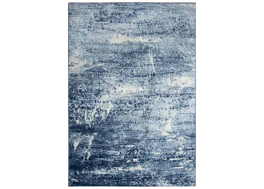 Encore Blue Abstract Polypropylene 8' x 10' Rectangle Rug