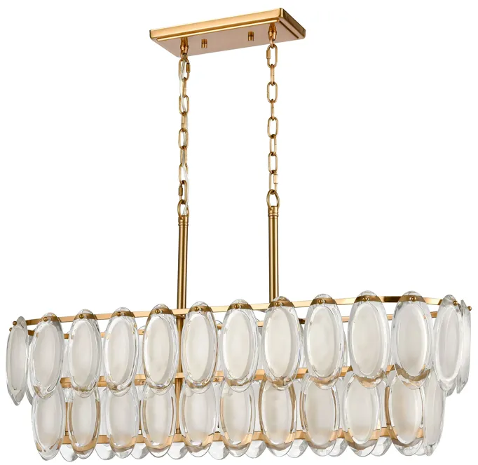 Curiosity 32" Wide 5-Light Linear Chandelier - Aged Brass