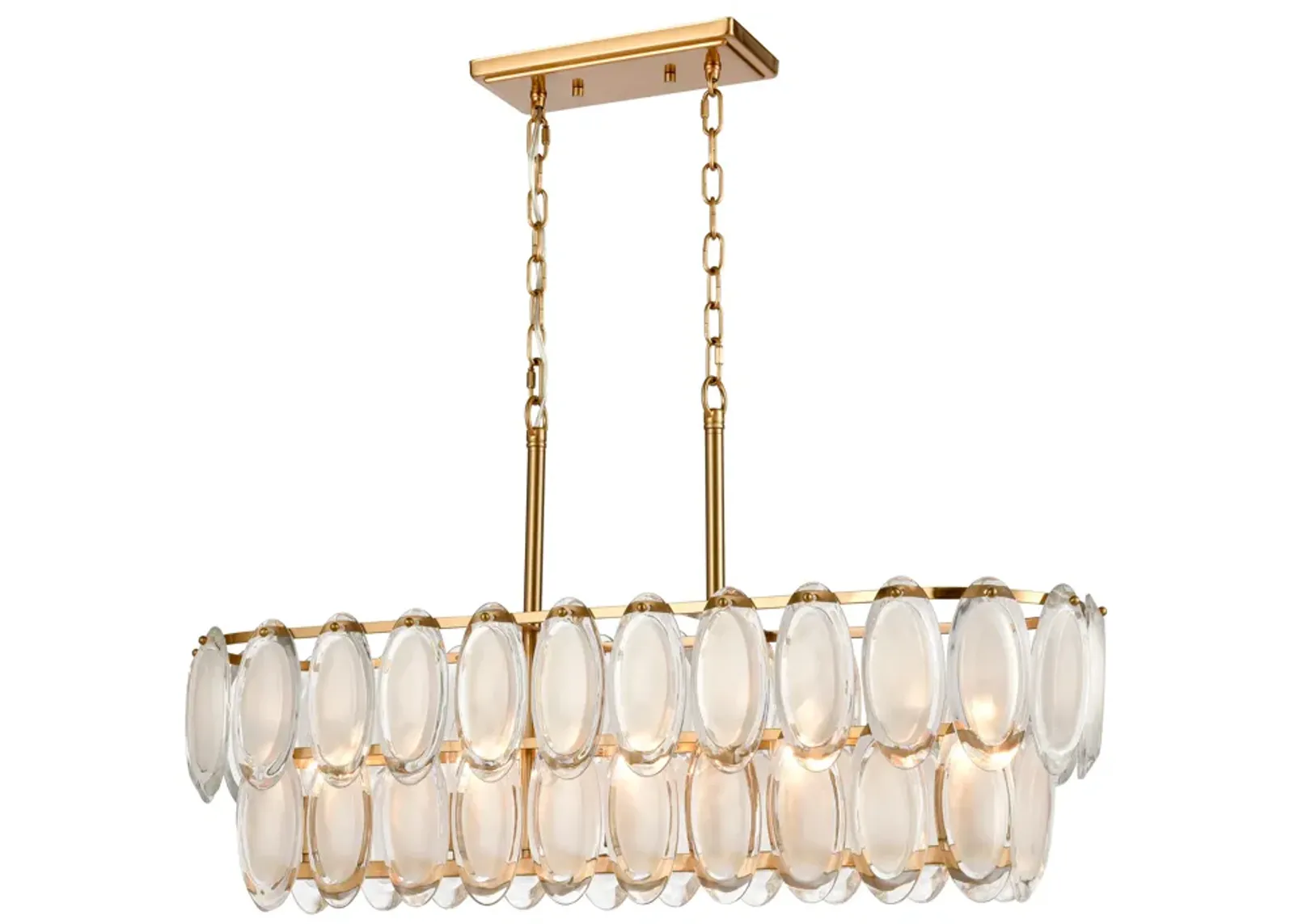 Curiosity 32" Wide 5-Light Linear Chandelier - Aged Brass