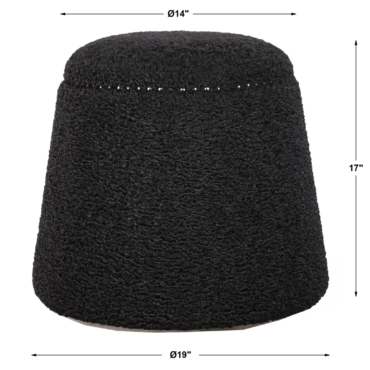 Gumdrop Black Ottoman 