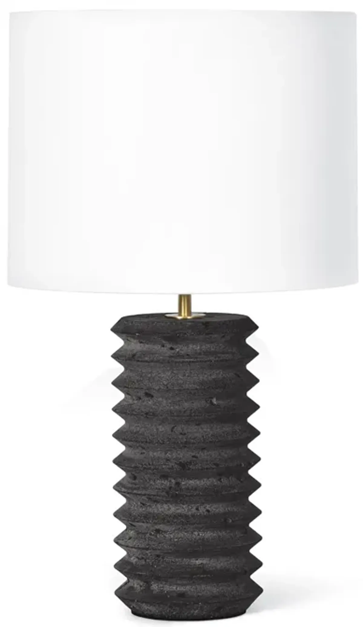 Noir Column Travertine Lamp