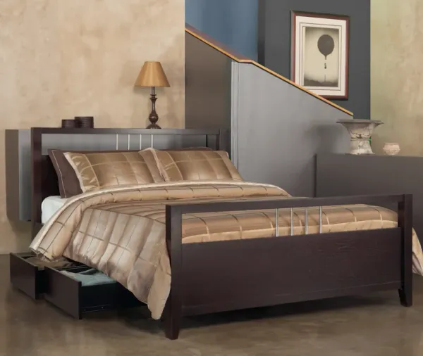 Nevis California King-Size Platform Storage Bed In Espresso