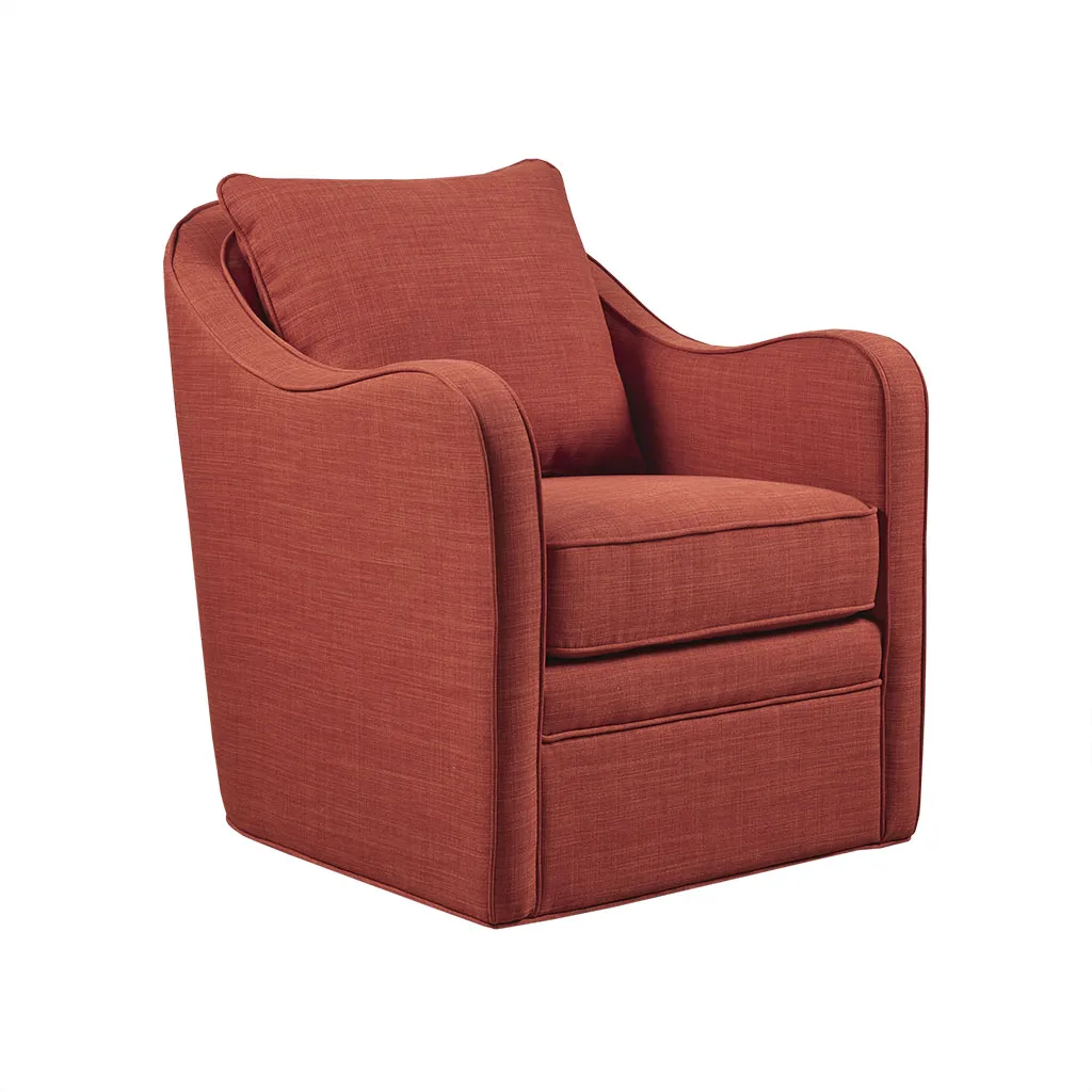 Madison Park Brianne Orange Wide Seat Swivel Arm Chair