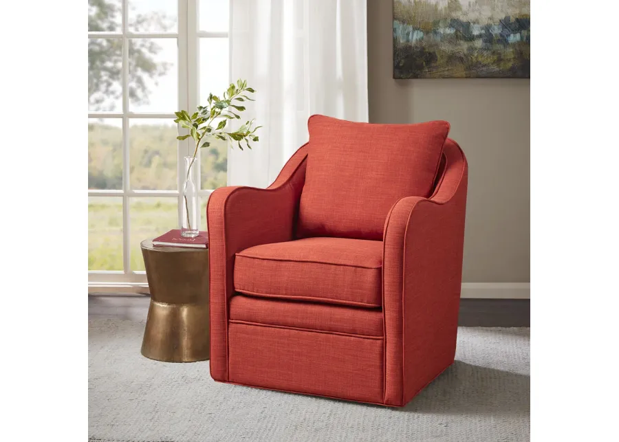 Madison Park Brianne Orange Wide Seat Swivel Arm Chair