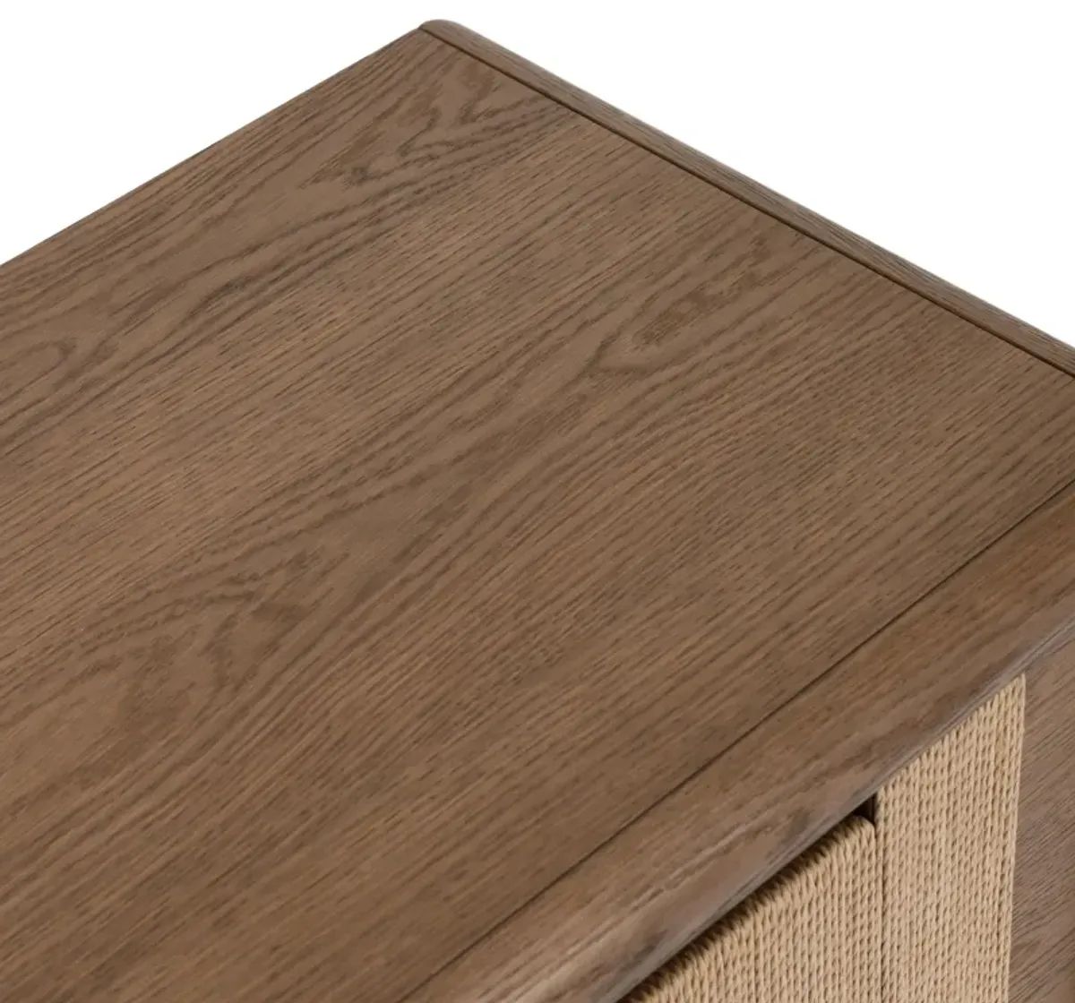 Corda Oak Wood Nightstand in Two-Tone Brown