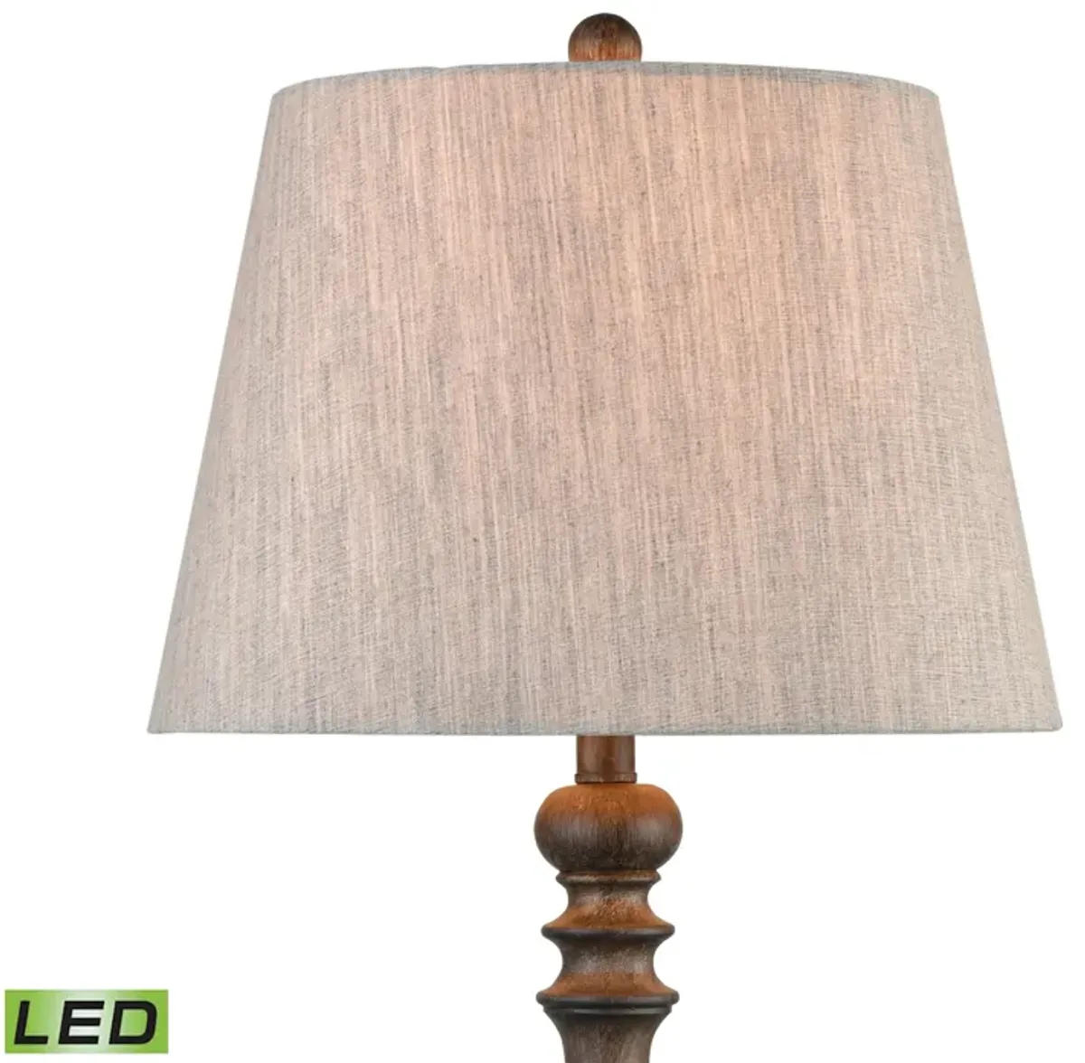 Rhinebeck 30'' High 1-Light Table Lamp - Aged Wood - Includes LED Bulb