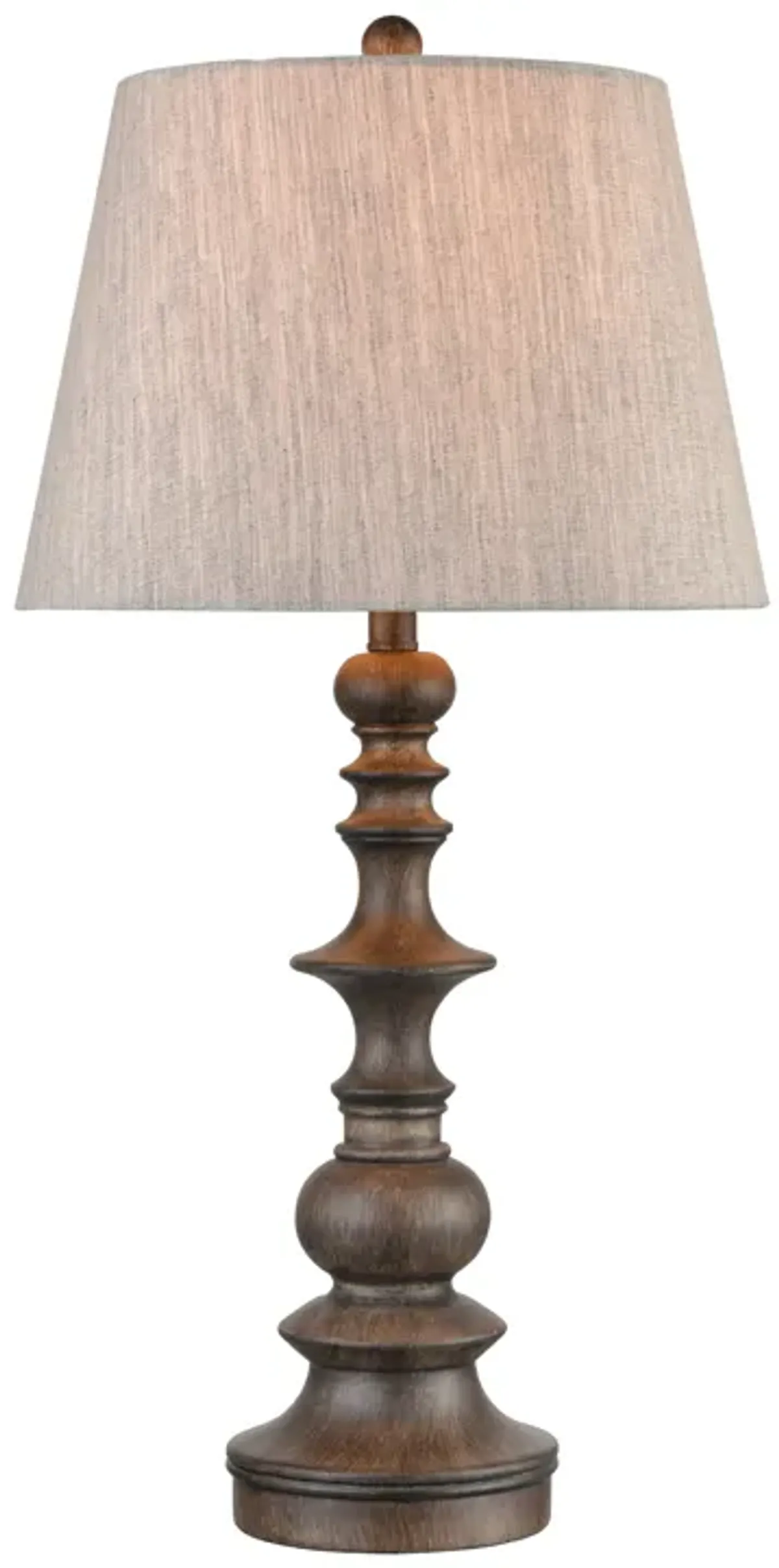 Rhinebeck 30'' High 1-Light Table Lamp - Aged Wood - Includes LED Bulb