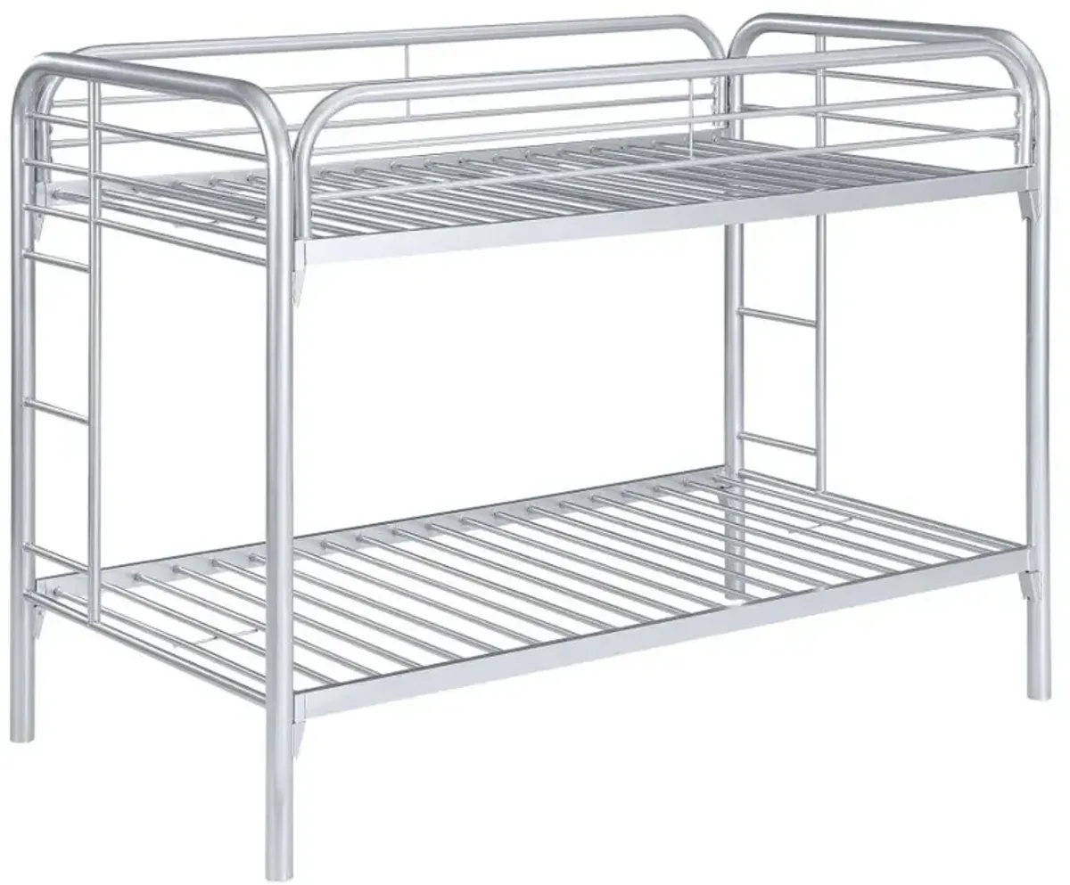 Morgan Twin Over Twin Bunk Bed Silver