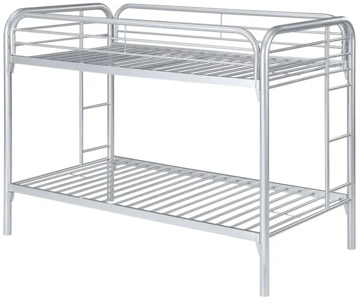 Morgan Twin Over Twin Bunk Bed Silver