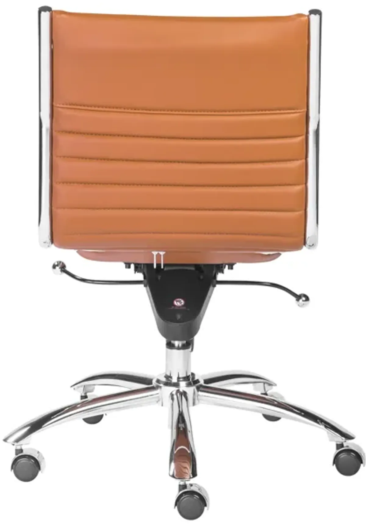 Dirk Low Back Office Chair w/o Armrests in Cognac with Chrome Base