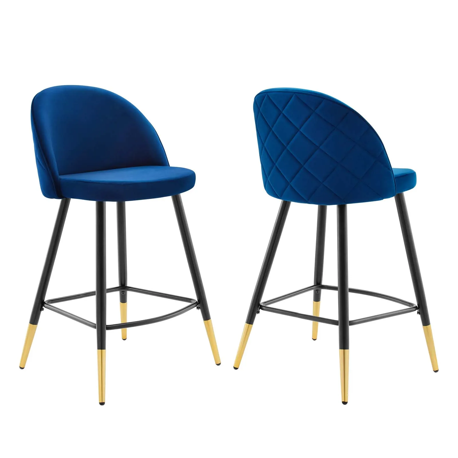 Cordial Performance Velvet Counter Stools - Set of 2