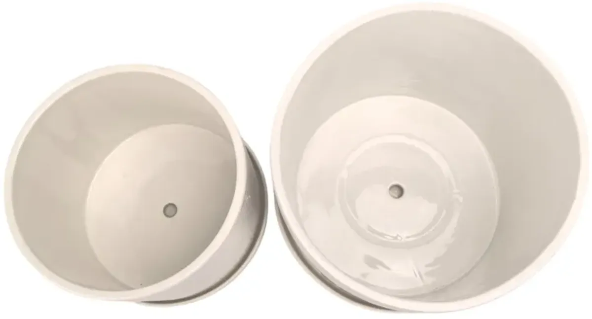 S/2 10/12" Scallop Planter, White
