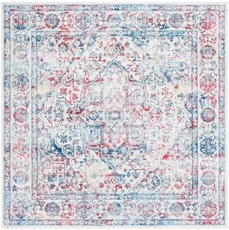 Brentwood 832 Ivory / Blue 6'-7" X 6'-7" Square Square Powerloomed Rug