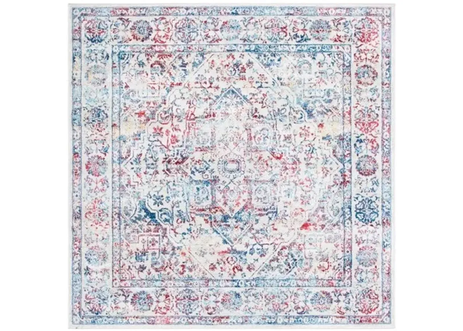 Brentwood 832 Ivory / Blue 6'-7" X 6'-7" Square Square Powerloomed Rug