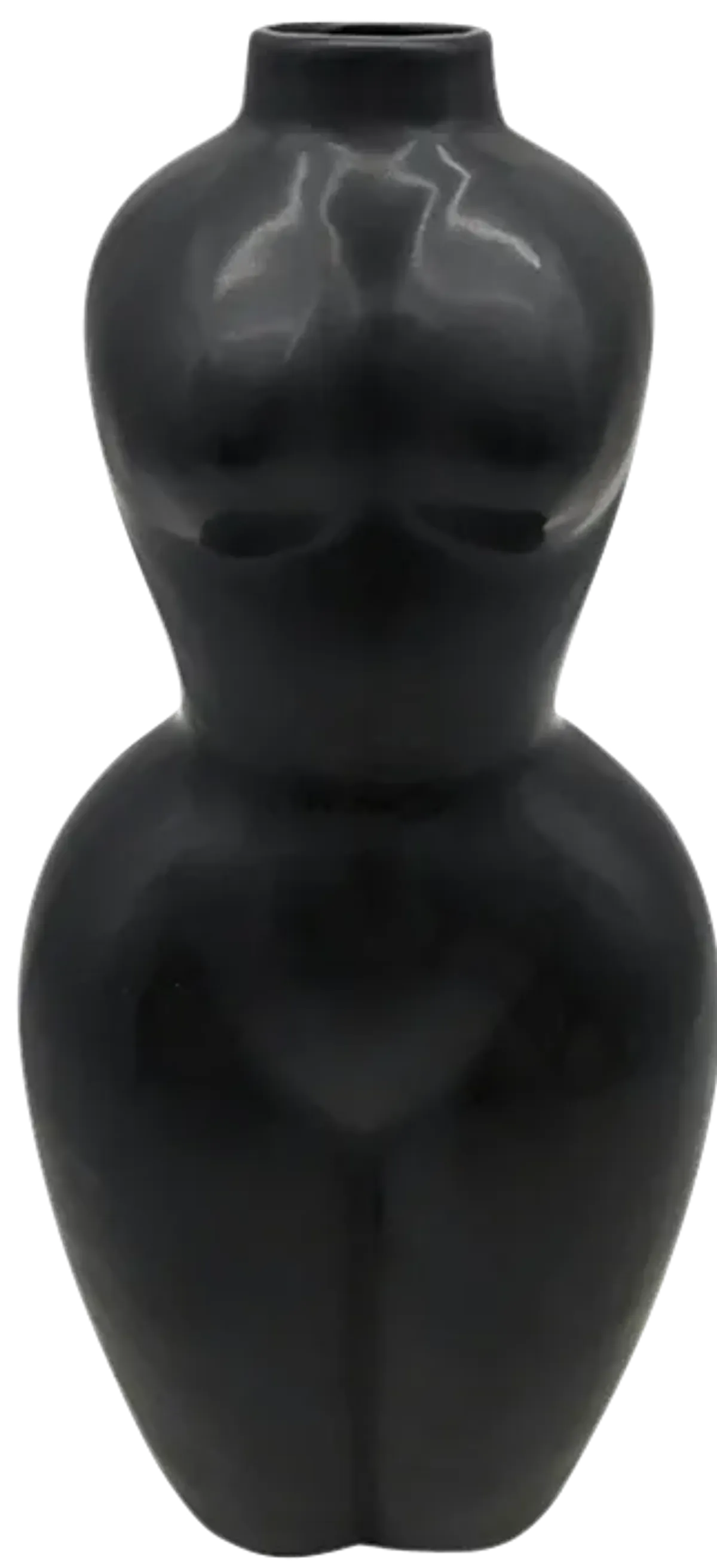 Dol, 12"h Torso Vase, Black