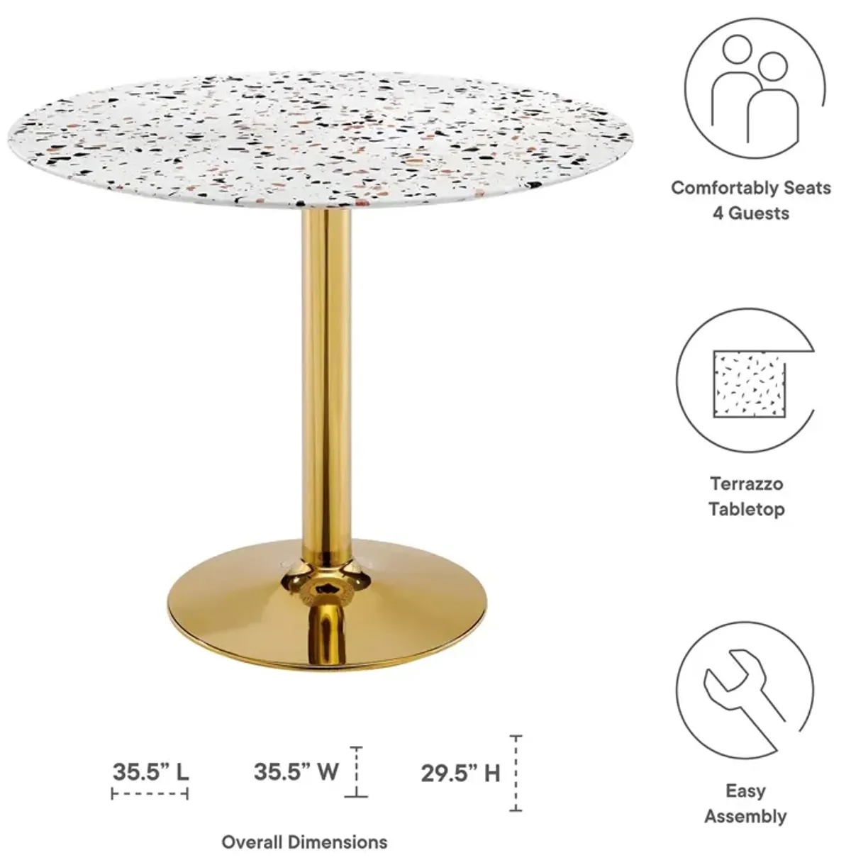 Verne 36" Round Terrazzo Dining Table