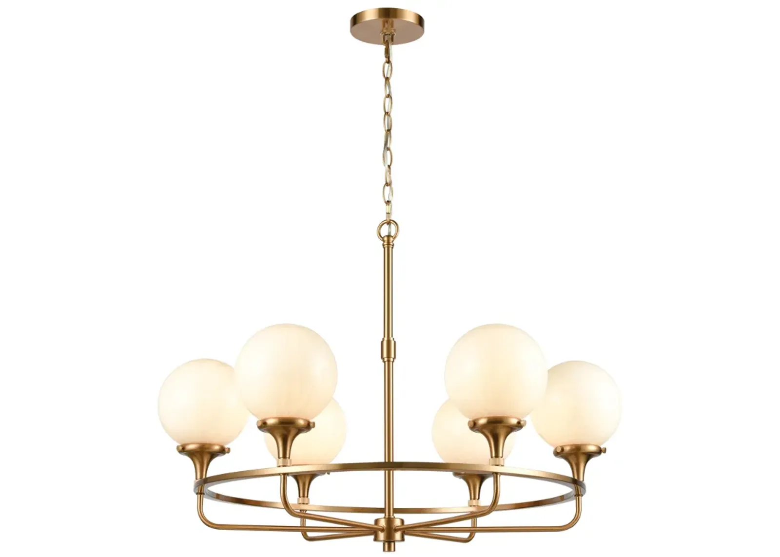 Beverly Hills 30" Wide 6-Light Chandelier - Satin Brass