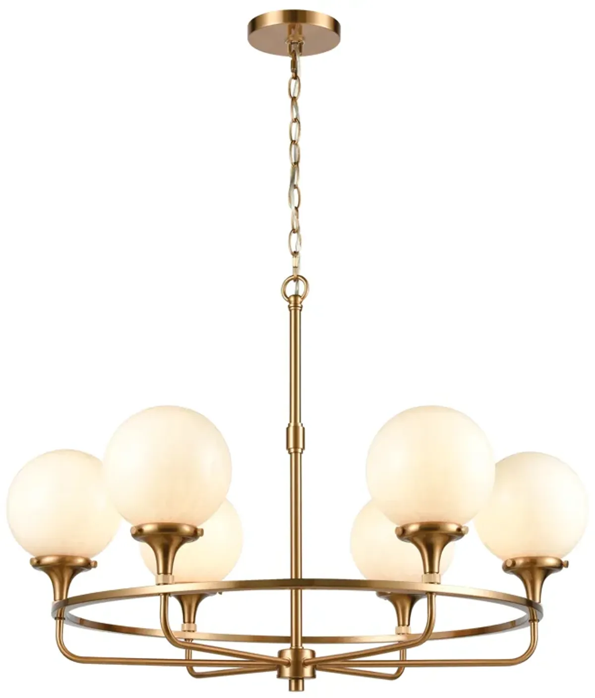 Beverly Hills 30" Wide 6-Light Chandelier - Satin Brass