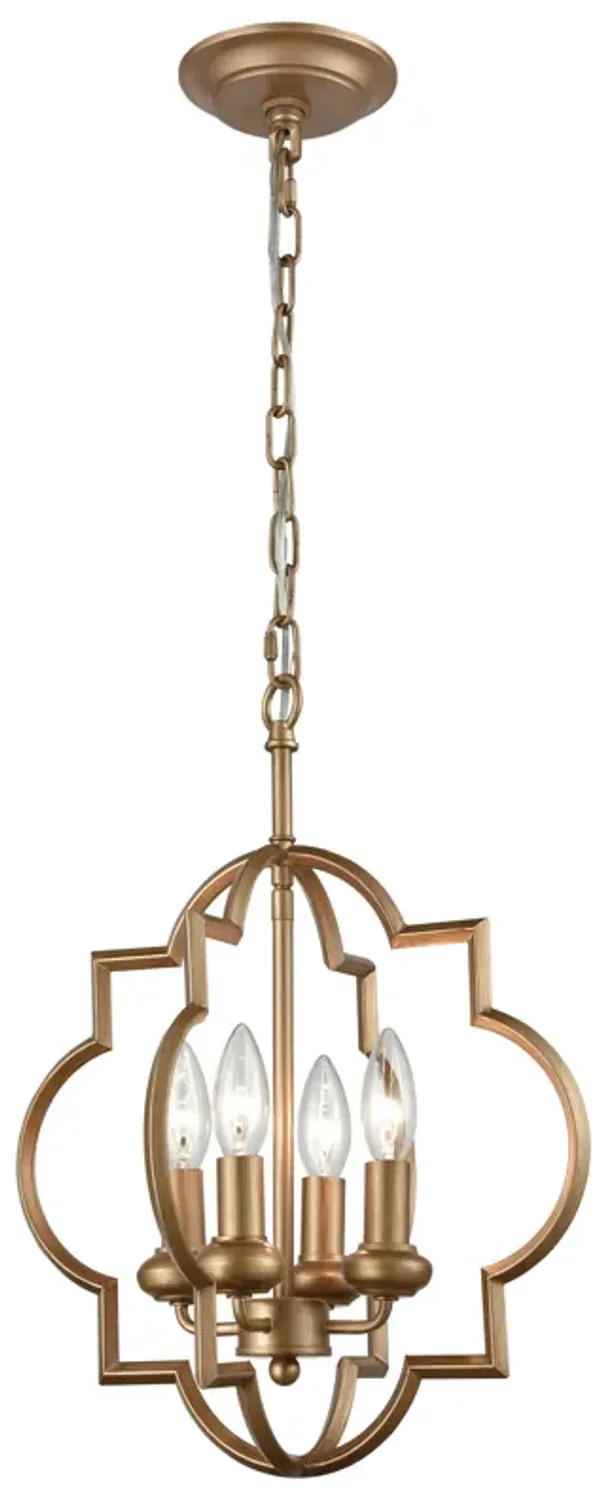 Chandette 14" Wide 4-Light Chandelier - Matte Gold