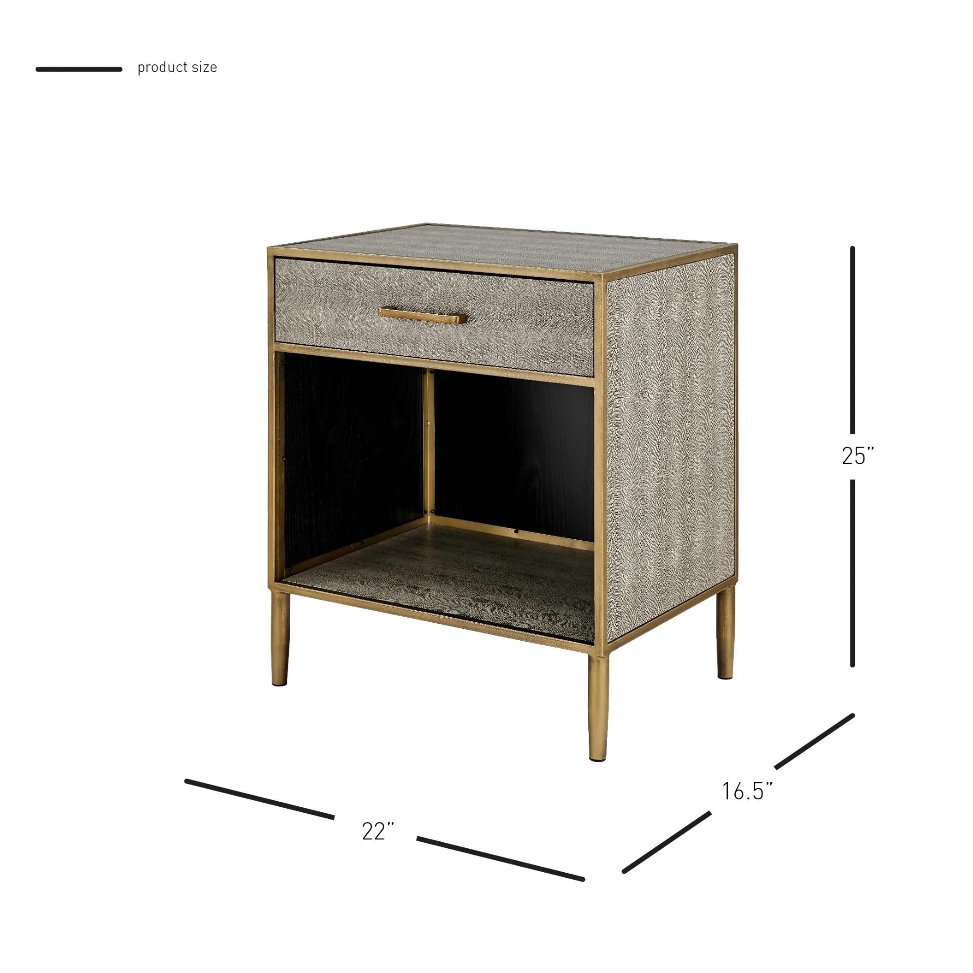 Arista Faux Shagreen Side/ End Table, Chronicle Gray 