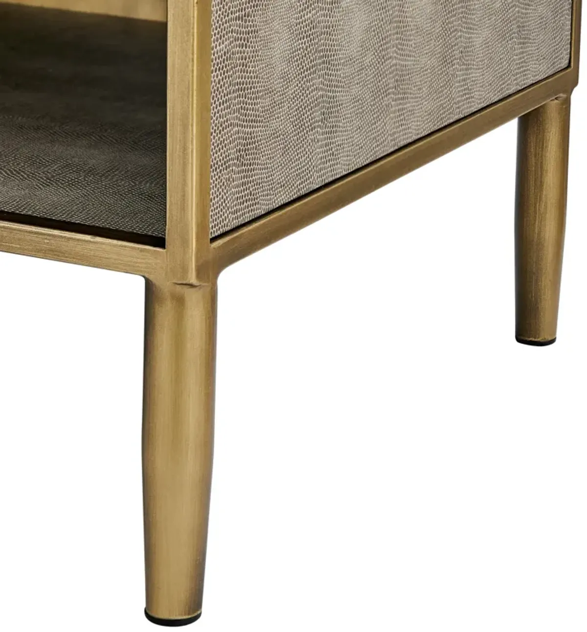 Arista Faux Shagreen Side/ End Table, Chronicle Gray 