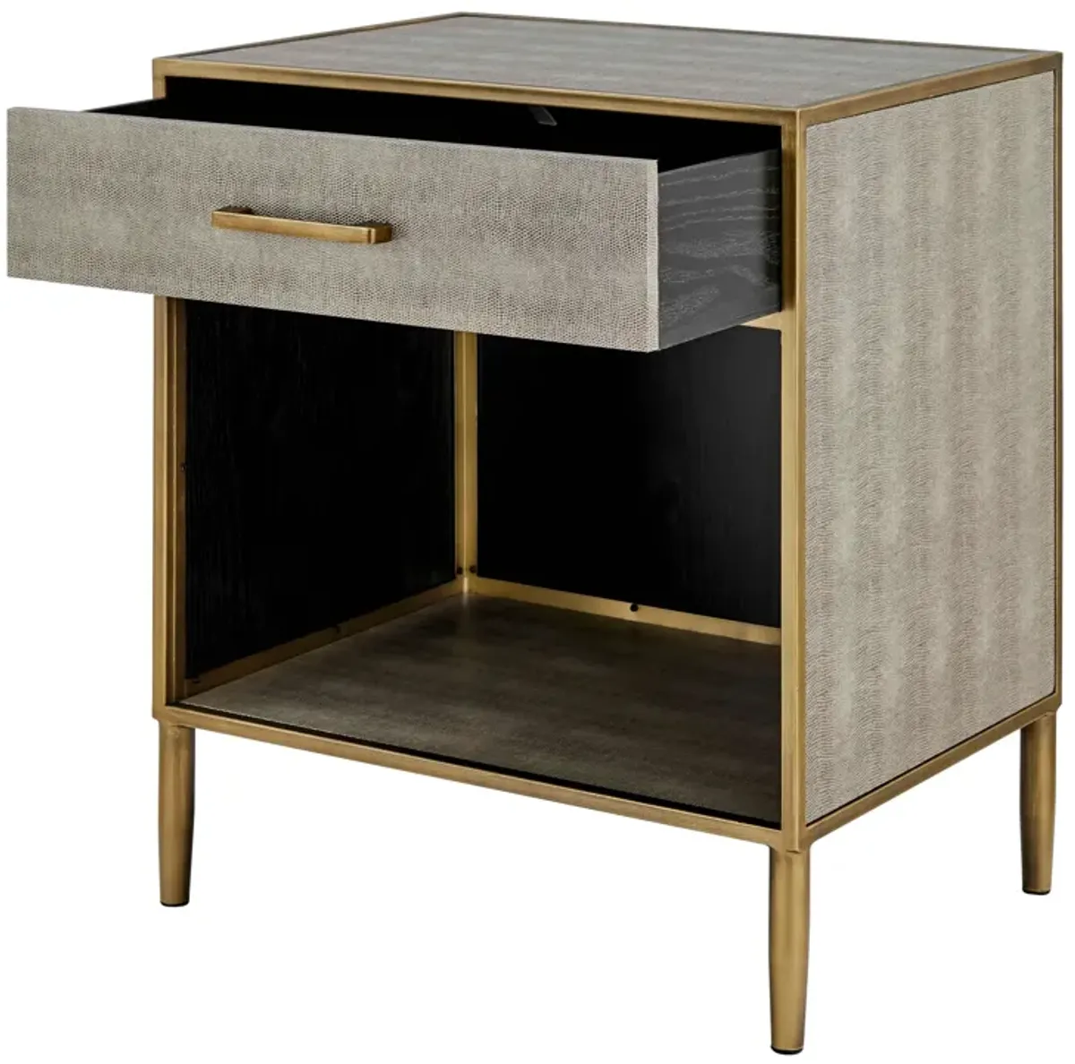 Arista Faux Shagreen Side/ End Table, Chronicle Gray 