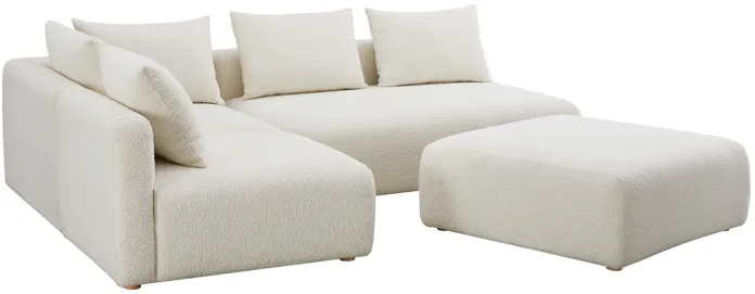 Hangover Cream Boucle 4-Piece Modular Chaise Sectional