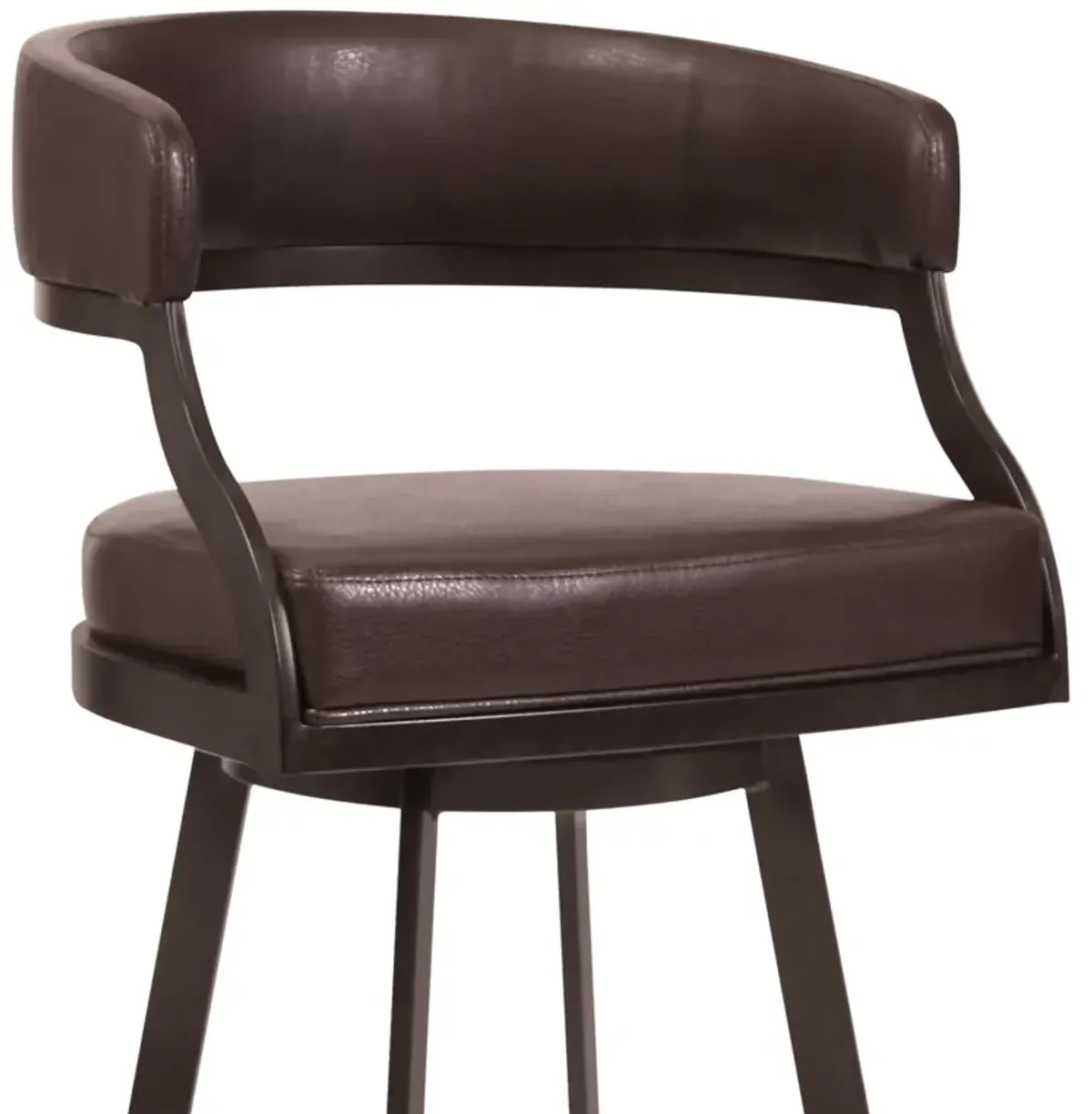 Dione 26" Counter Height Barstool in Auburn Bay and Brown Faux Leather