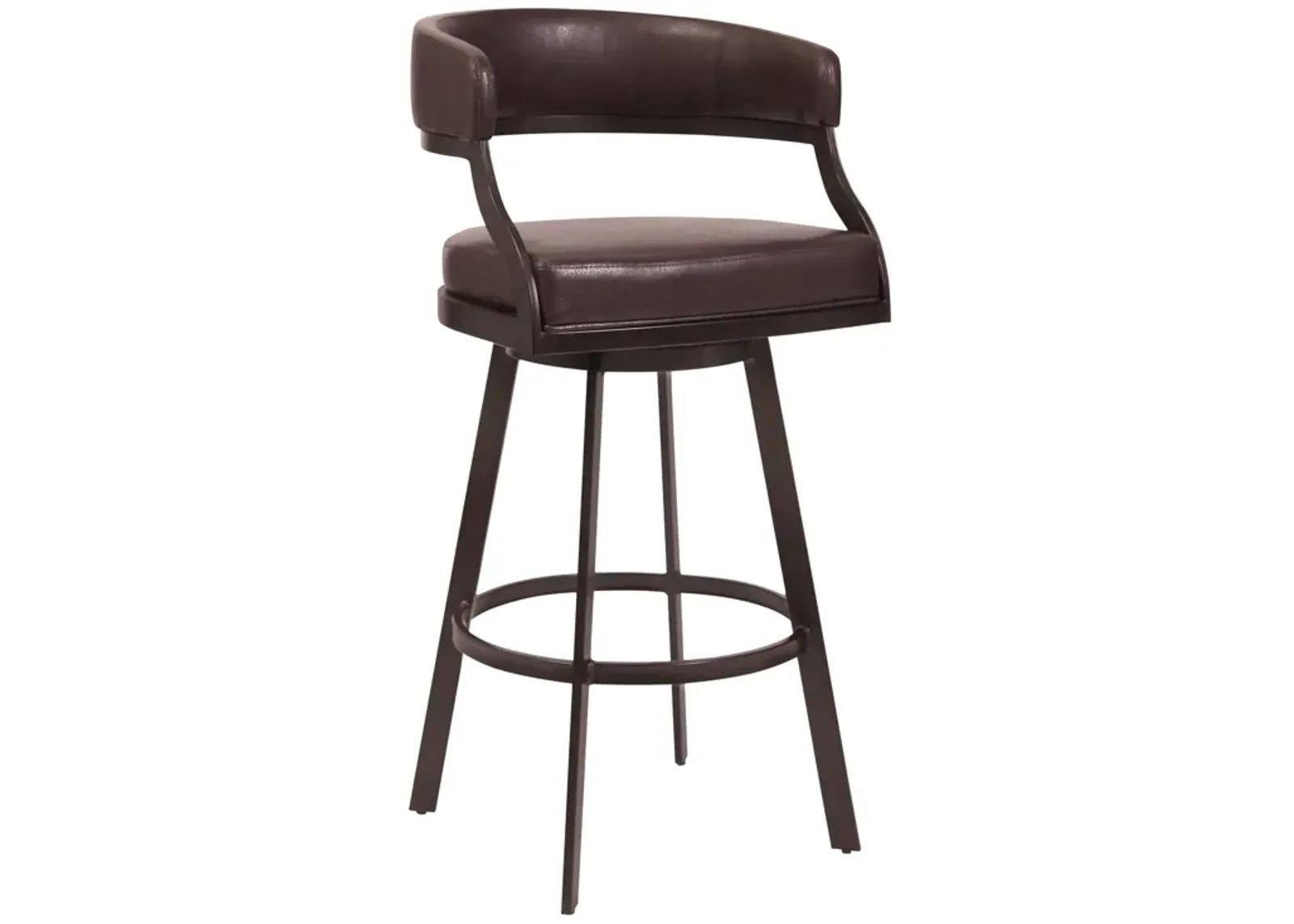 Dione 26" Counter Height Barstool in Auburn Bay and Brown Faux Leather