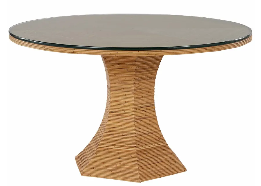 Nantucket Glass Top Round Dining Table 