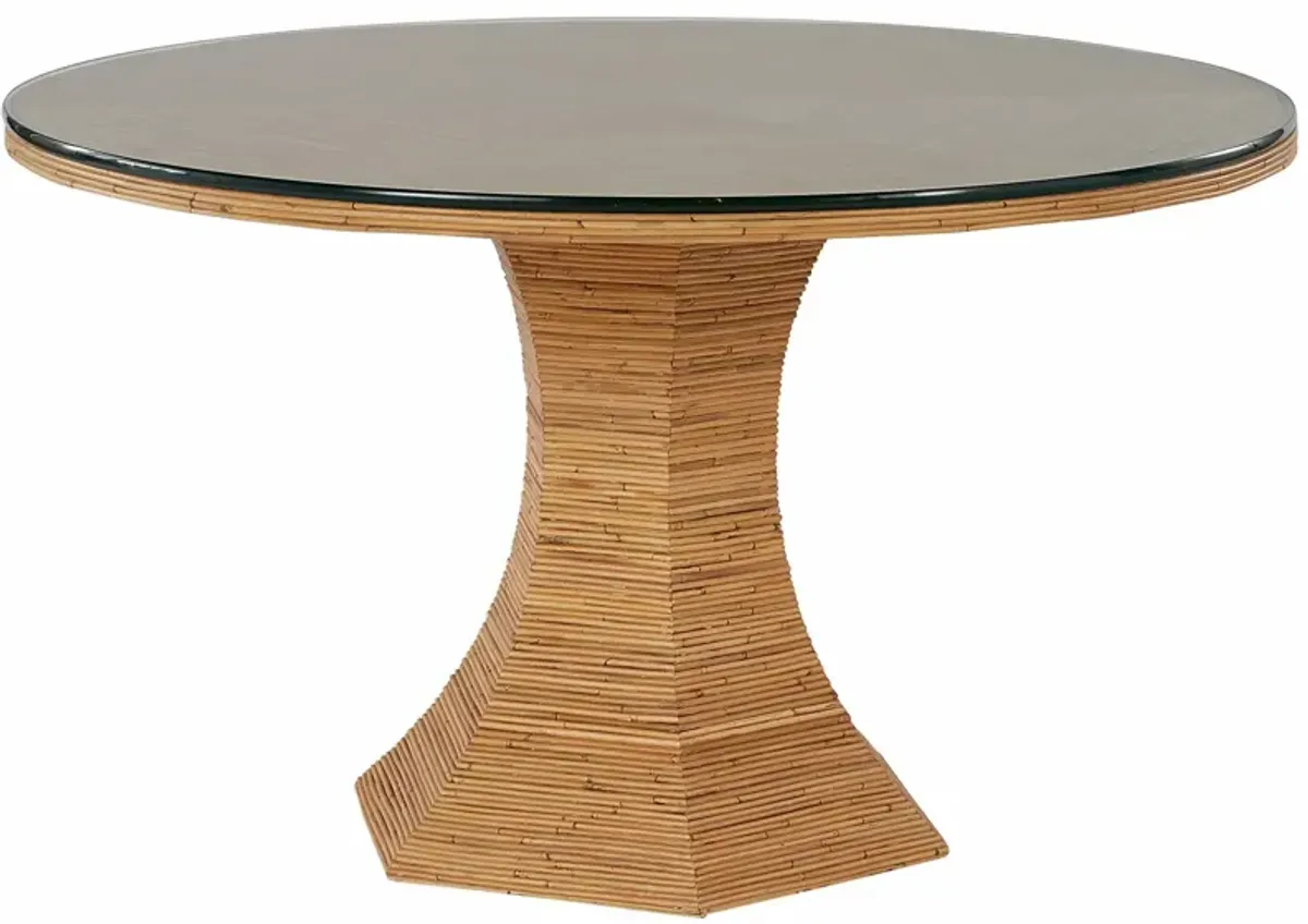 Nantucket Glass Top Round Dining Table 