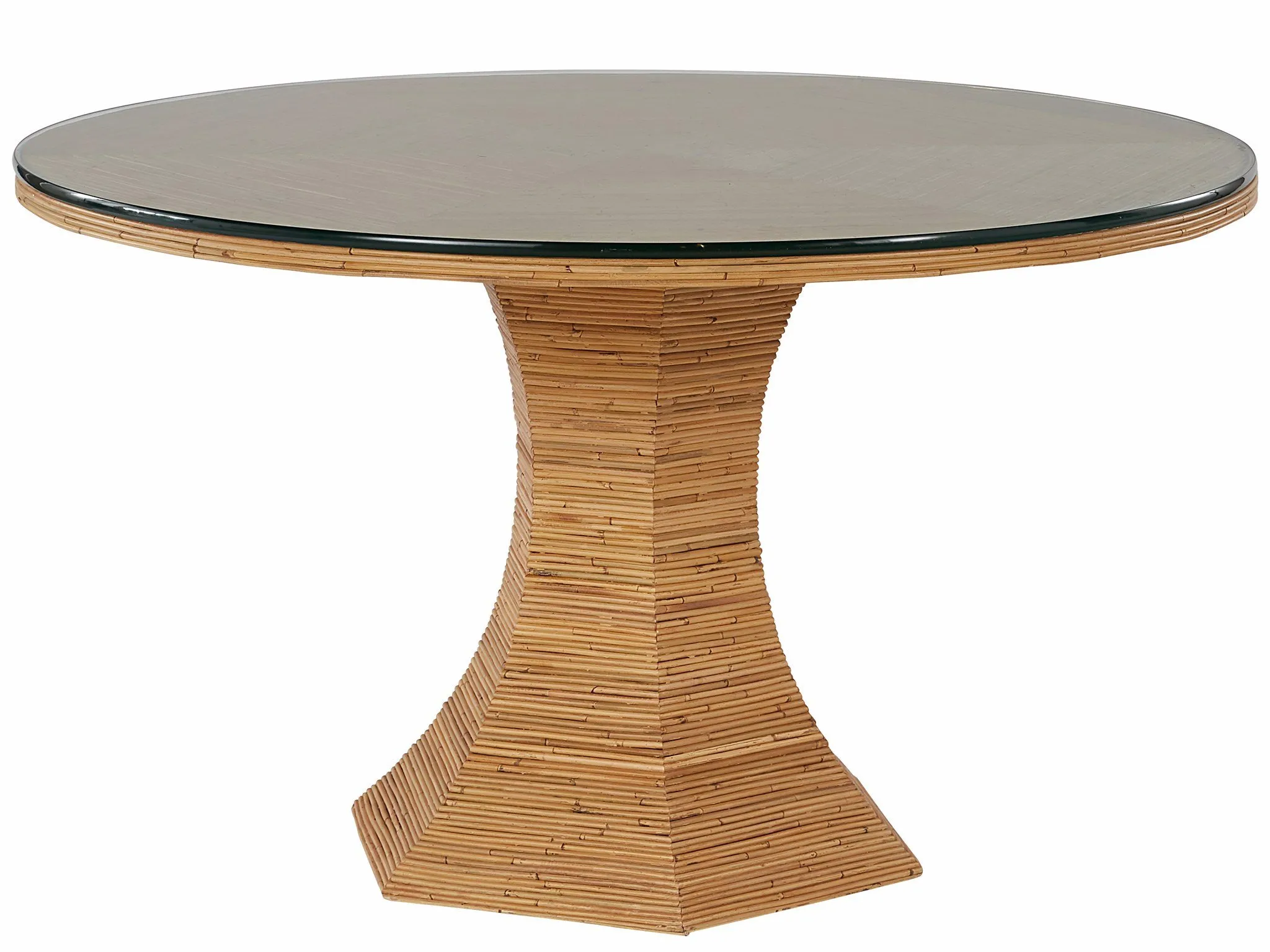 Nantucket Glass Top Round Dining Table 