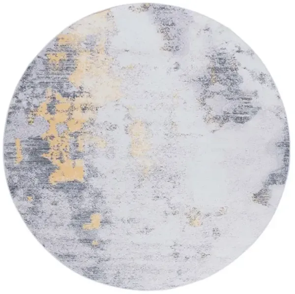 TACOMA 803 M/W S/R Grey  8' X 8' Round Round Rug