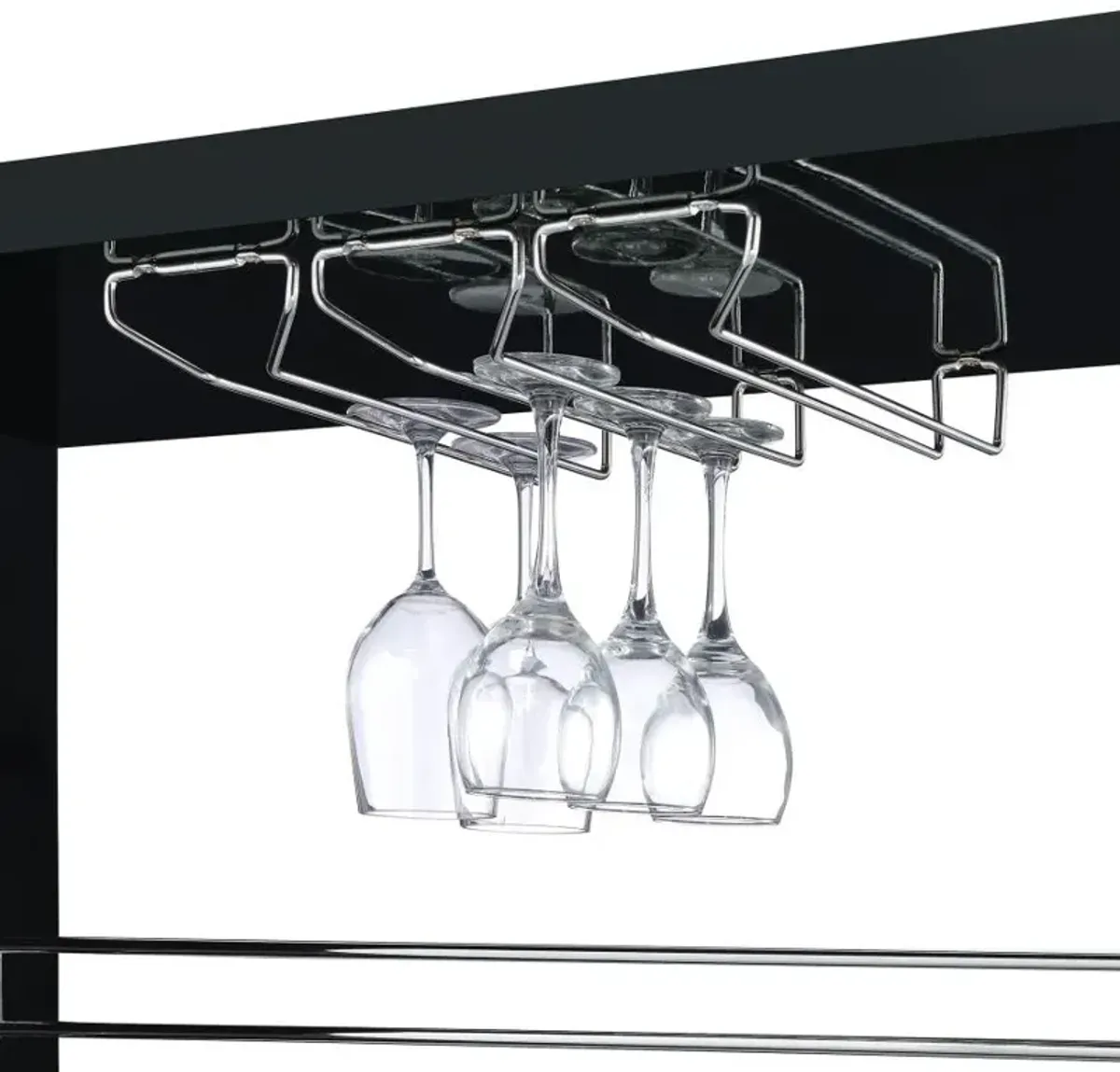 Prescott Rectangular 2-shelf Bar Unit Glossy Black