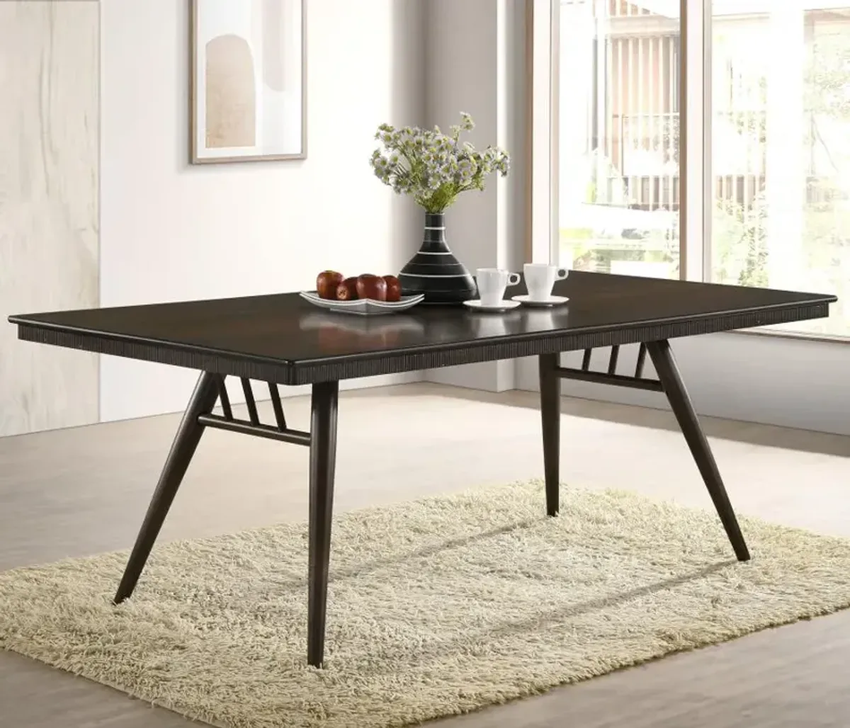 Wes Rectangular Dining Table Dark Walnut