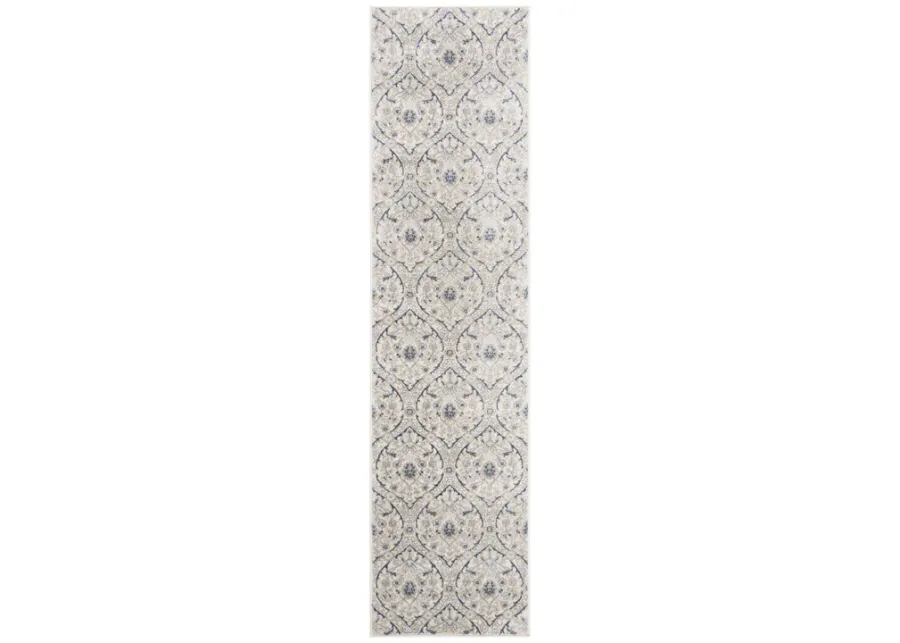 Brentwood 860 Light Grey / Blue 2' X 10' Runner Powerloomed Rug