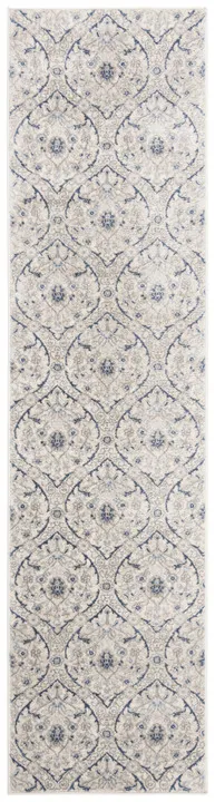 Brentwood 860 Light Grey / Blue 2' X 10' Runner Powerloomed Rug