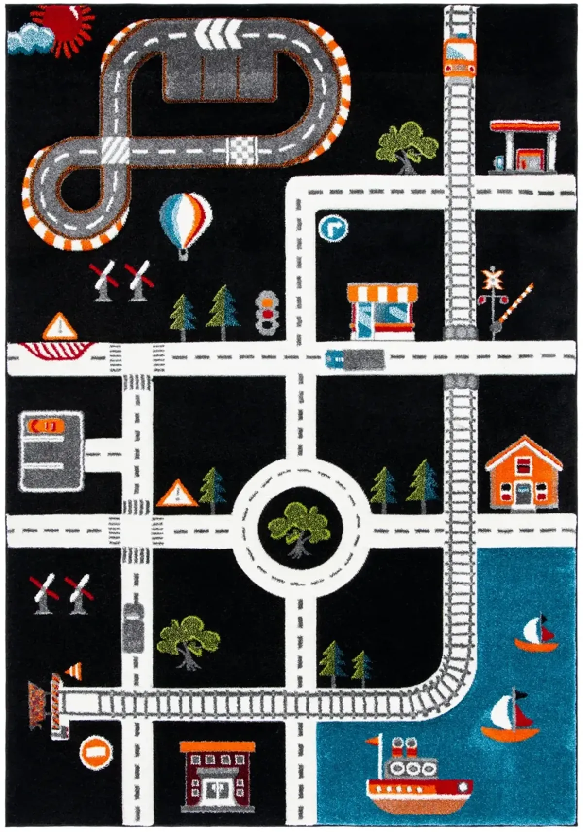 CAROUSEL KIDS 192 BLACK  2'-3' x 4' Accent Rug