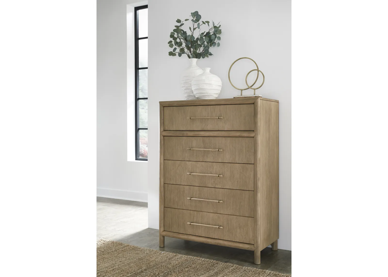 Dorsey Five Drawer Chest in Granola