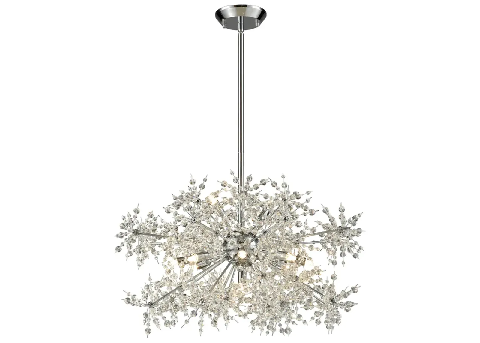 Snowburst 28" Wide 11-Light Chandelier - Polished Chrome