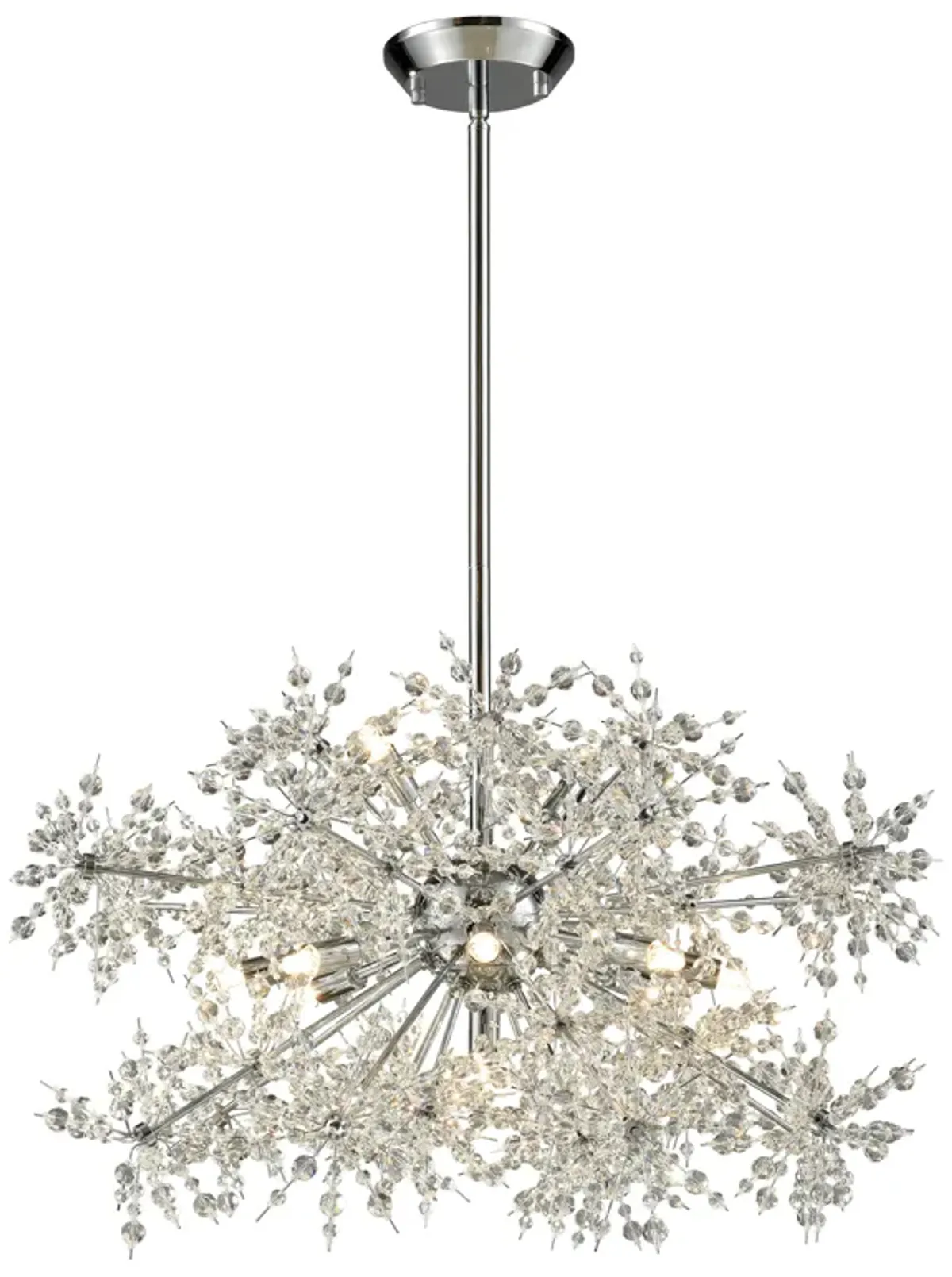 Snowburst 28" Wide 11-Light Chandelier - Polished Chrome