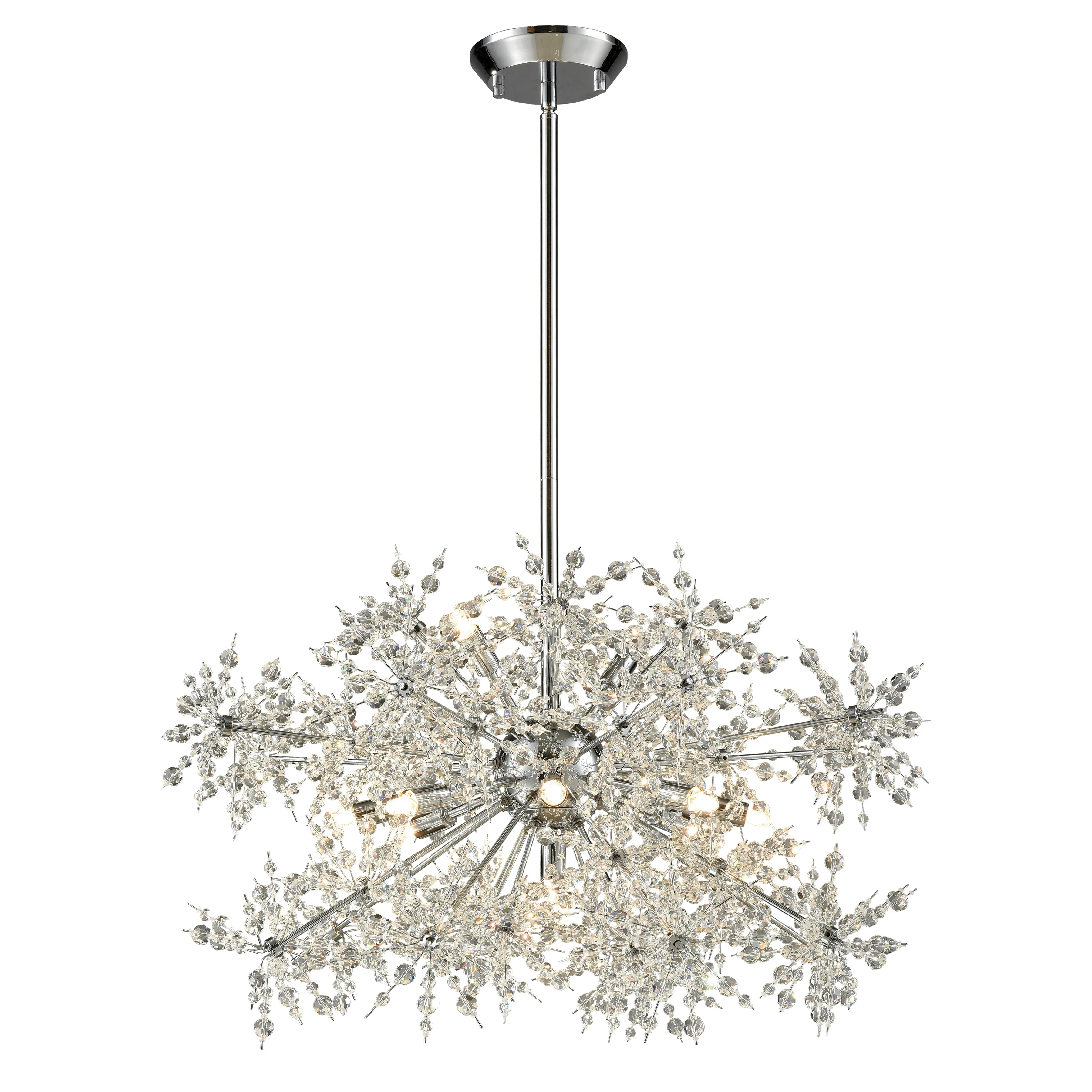 Snowburst 28" Wide 11-Light Chandelier - Polished Chrome