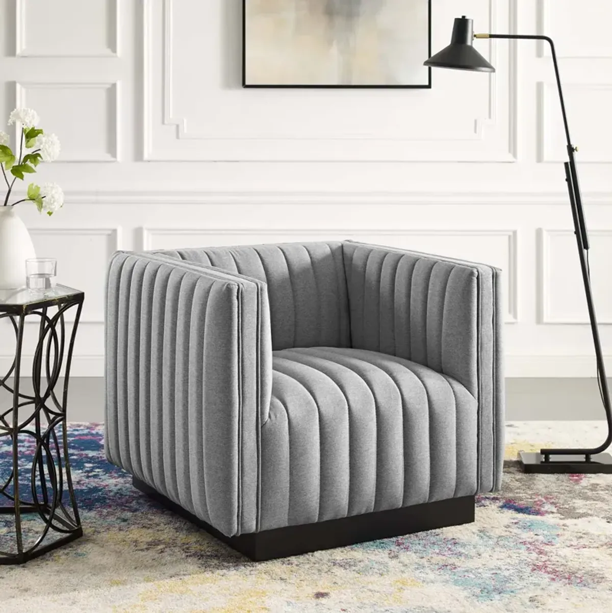 Conjure Tufted Upholstered Fabric Armchair