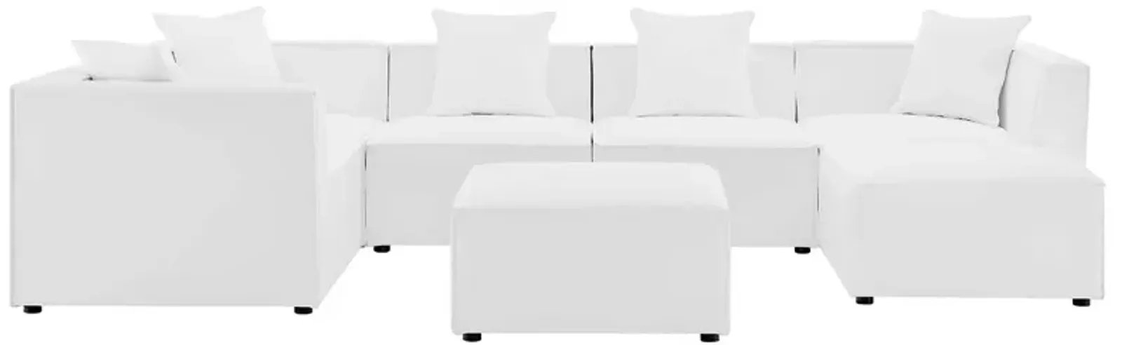 Saybrook Outdoor Patio Upholstered 7-Piece Sectional Sofa