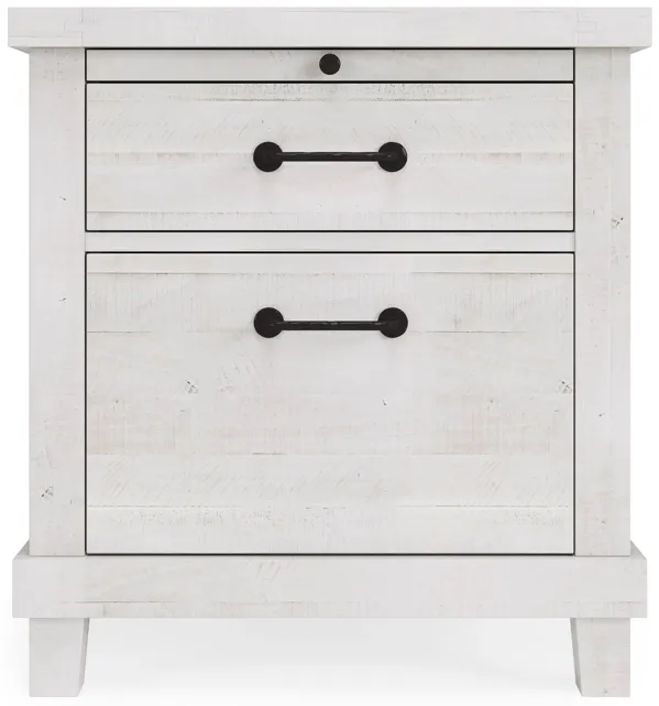 Yosemite Solid Wood Nightstand in Rustic White