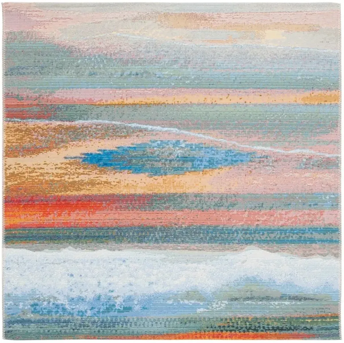 BARBADOS 585 Blue 5'-3' X 5'-3' Square Square Rug