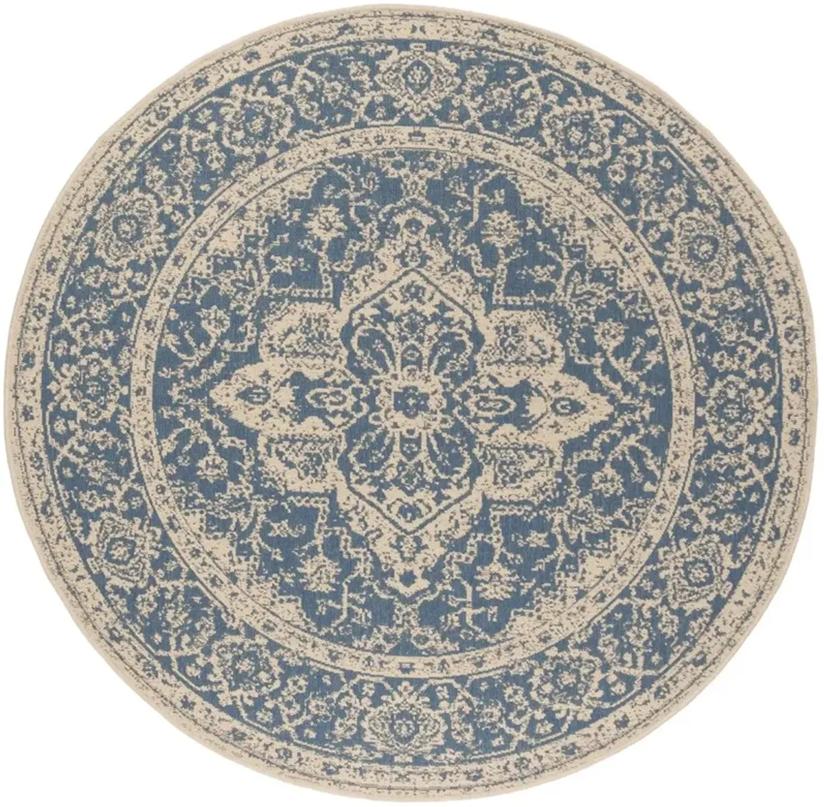 BEACH HOUSE 137 Blue 4' X 4' Round Round Rug