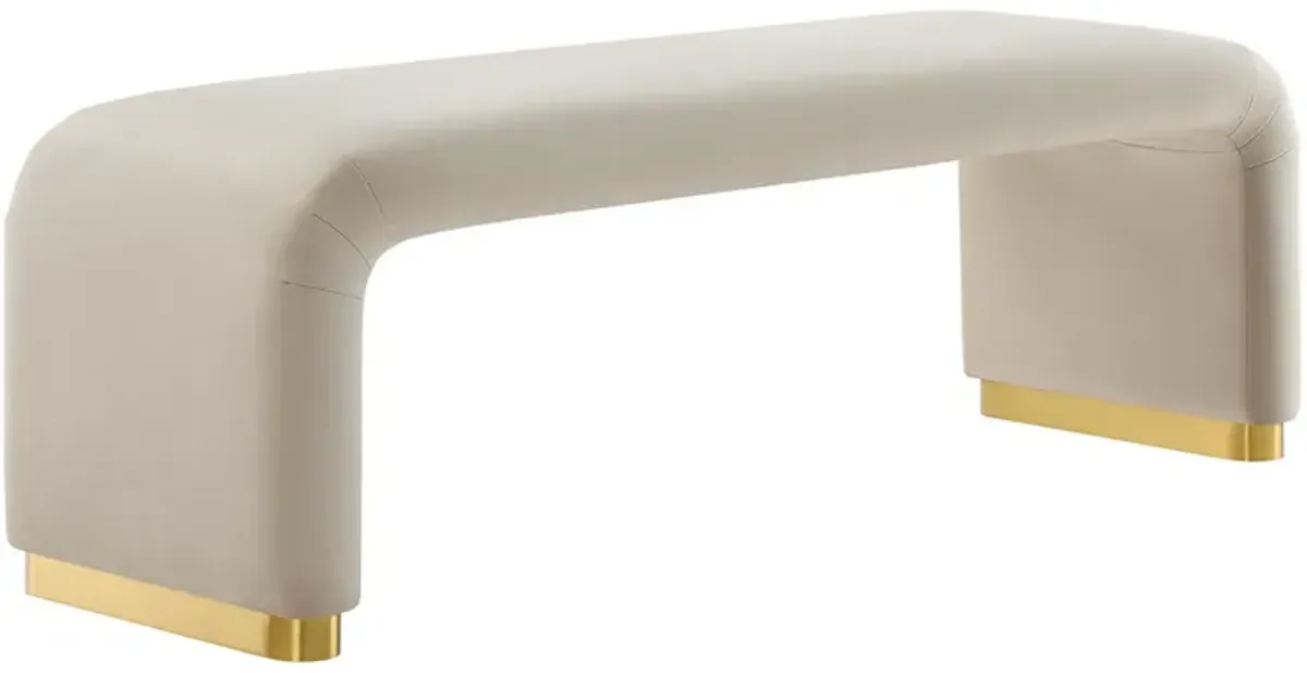 Koda Performance Velvet Waterfall Long Bench by Modway