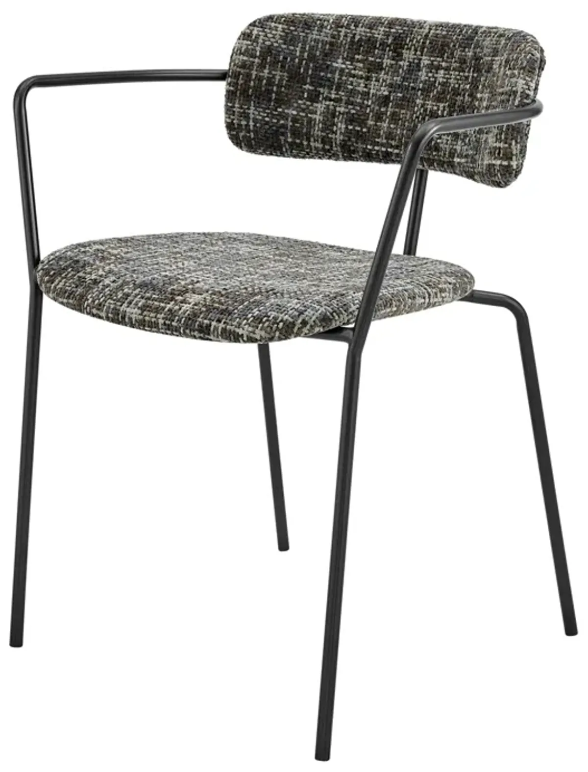 Alivia KD Fabric Dining Side Arm Chair, Allure Gray - Set of 2